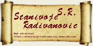 Stanivoje Radivanović vizit kartica